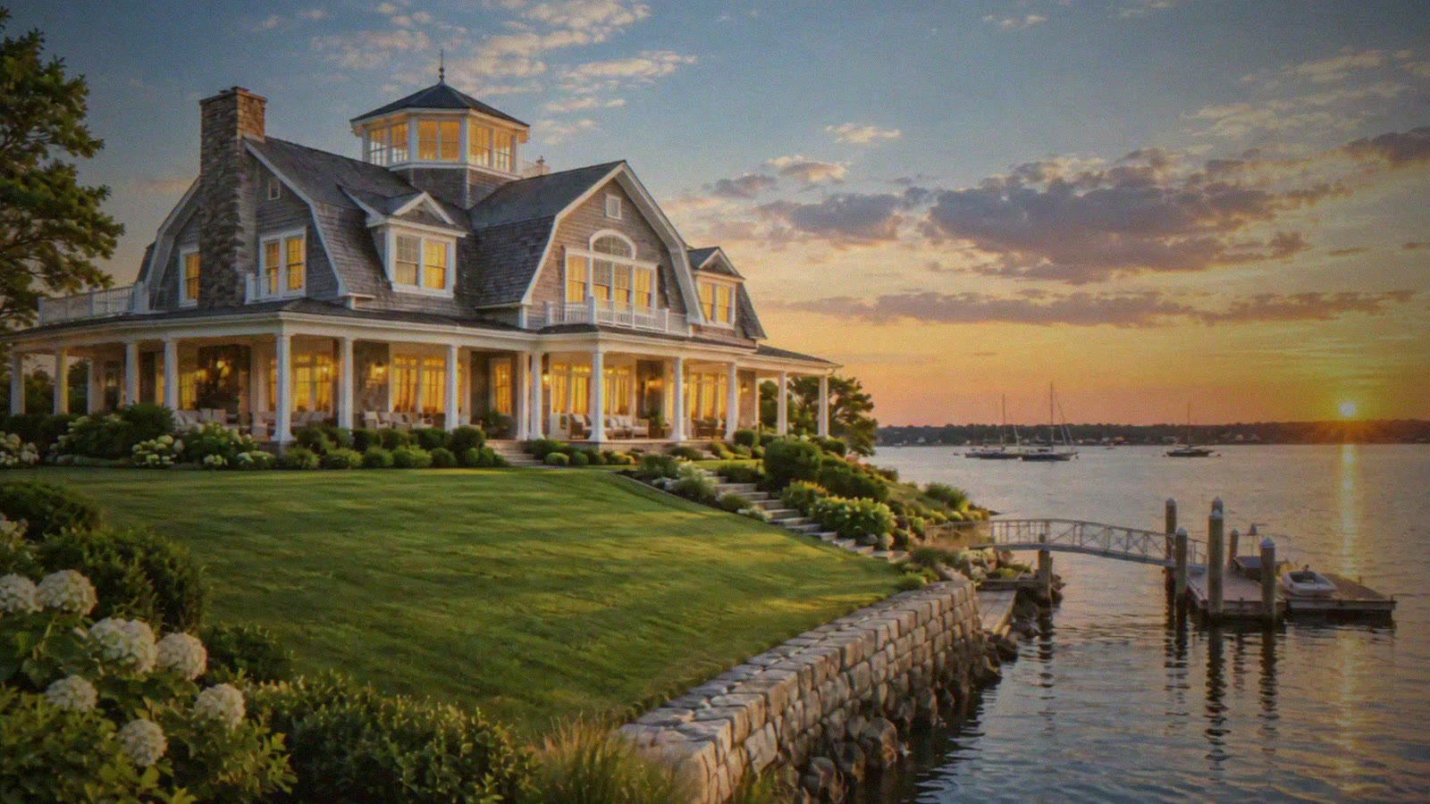 Listing photo of the exterior at golden hour